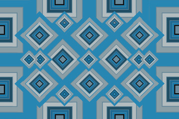 seamless geometric pattern, A captivating blue geometric pattern featuring layered diamond shapes that evoke depth, balance, and modern elegance.