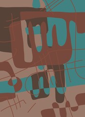 Minimal abstract image for printing. The picture fits modern interiors. The picture is painted by hand on a tablet. © neurostructure