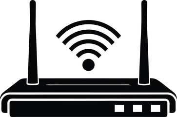 Vector Illustration of Wireless Modem wifi Router for High-Speed Internet and Network Technology Design