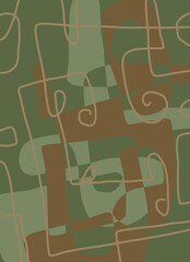 Minimal abstract image for printing. The picture fits modern interiors. The picture is painted by hand on a tablet. © neurostructure