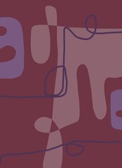 Minimal abstract image for printing. The picture fits modern interiors. The picture is painted by hand on a tablet. © neurostructure