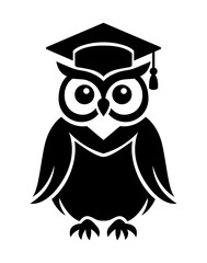 Wisdom's Embrace: An owl, adorned with a graduation cap, embodies knowledge and learning. This simple yet elegant silhouette evokes a sense of intelligence and the pursuit of wisdom.