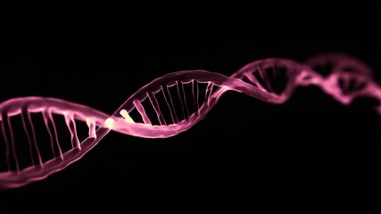 Animated dna helix visualization on black background genetic code depiction - Powered by Adobe