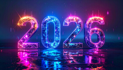 Futuristic Glass 2026 with LED Grid Reflections