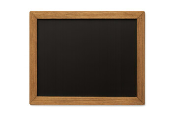 Blank chalkboard in a wooden frame. Empty advertising or menu board with clear background for content