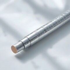 Aluminum Cable with Semi-Transparent Insulation on White Background