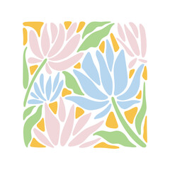 Abstract Floral Pattern with Pastel Colors.