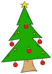 Sticker Christmas tree vector illustration