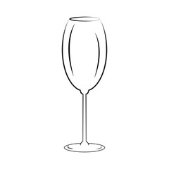 Silhouette Classic Wine Glass Wine Day Outline Logo Icon Sticker Menu Cards Minimalistic Design Idea