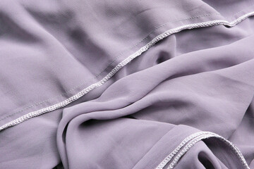 close-up of overlock stitching, selective focus.