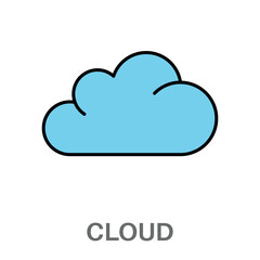 Cloud Simple Style Flat Design Vector