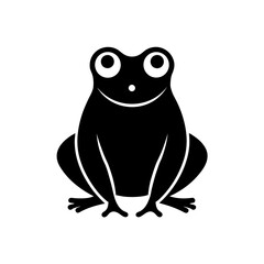 Simple frog vector image on transparent background silhouette