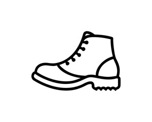 Black Line Drawing of a Lace-Up Boot