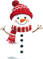 Snowman Christmas illustration hand draw