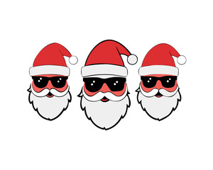 Three Santas Wearing Sunglasses