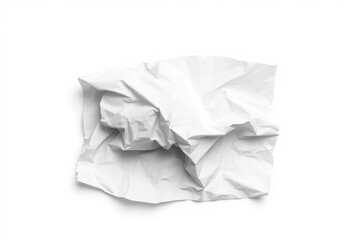 Obraz premium A tightly crumpled sheet of white paper, isolated on white background, white background, texture
