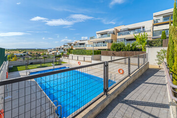 Aquatic area with main saltwater pool and separate therapy pool