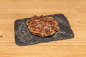 Traditional Belgian waffles: fluffy on the inside and crispy on the outside, with caramelized sugar pearls that burst with every bite