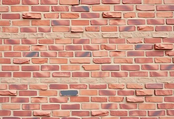 Obraz premium Rough-textured brick wall, varying shades of red and brown, masonry, design