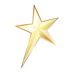 Fototapeta premium Five-pointed beautiful golden star design