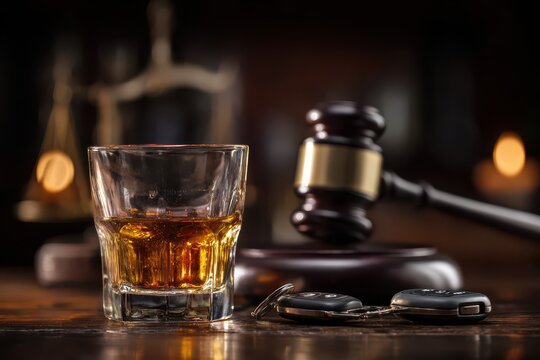 DUI Court: Nailing Drunk Driving Crime with Gavel in Courtroom