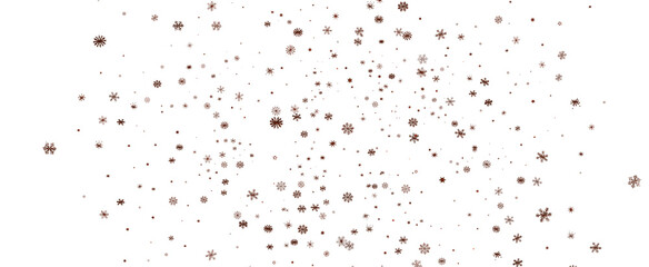 Decorative brown snowflakes scattered on a white backdrop, perfect for winter designs, holiday greetings, and seasonal themes. Ideal for Christm