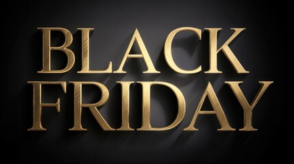 Black Friday sale banner with golden text on a dark background
