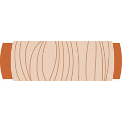 Clean Spool of Light Beige Thread with Brown Ends Against Transparent Background Simple Vector Illustration