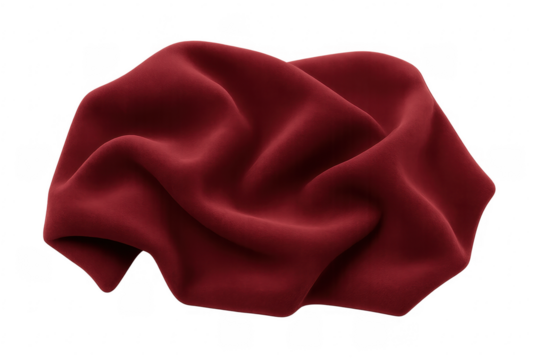 Red fabric draping in elegant soft folds