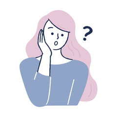 疑問に思う女性