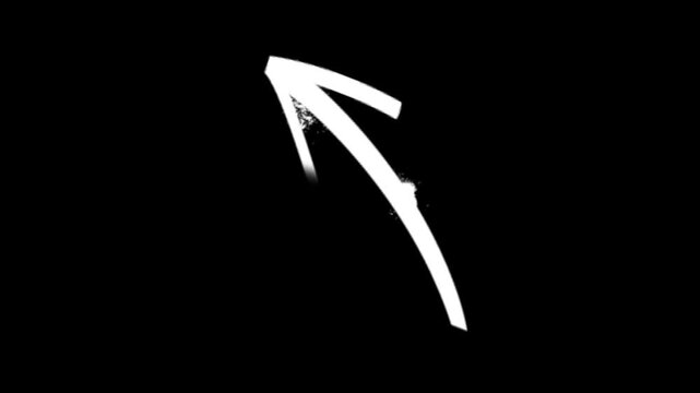 Animated White Arrow Up Icon Animation isolated on Transparent Background.