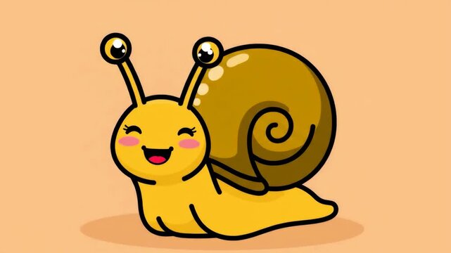 Happy Snail Cartoon Character Vector Design.
