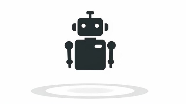 Robot icon Modern with black AI on white background with shadow.