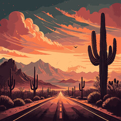 desert landscape with cactus