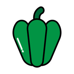 Green bell pepper icon vector