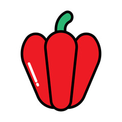 Red bell pepper icon vector