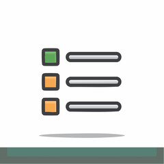 Obraz premium Checklist Illustration Showing List Items with Green and Orange Squares