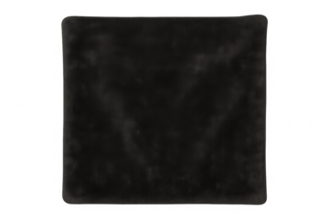 Dark black velvet fabric texture with transparent background