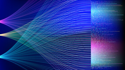 Colorful light patterns display flowing waves in a digital design environment