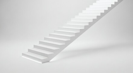 Fototapeta premium Ascend Minimalist White Stairs to Light with Hope New Beginnings.