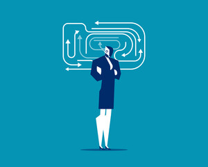 Robot. Artificial intelligence and confusion thoughts