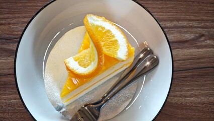 Orange Cake Topping with Sliced Orange.