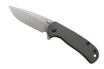 Folding pocket knife with metal blade and black handle, essential everyday carry item for utility and self-defense