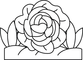 A flower with a stem and leaves