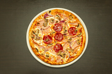 Mushroom and Truffle Pizza with a wild mushroom medley and freshly pressed black truffle oil