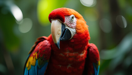 Obraz premium Nature wildlife close-up showing the beauty of tropical birds with soft bokeh