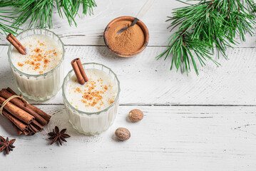 Eggnog cocktail drink for Christmas