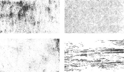 dirty grunge textures vector set with distressed rough surface and vintage worn design elements for background