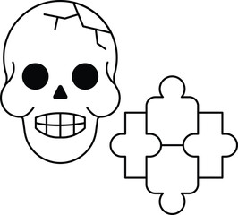 Skull and crossbones puzzle piece