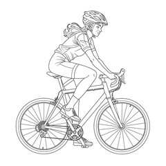 Obraz premium Line art illustration of a cyclist on a bicycle